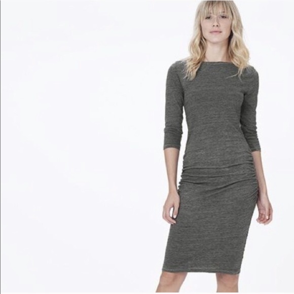 James Perse Dresses & Skirts - James Perse Melange Jersey Ruched Dress Size 3